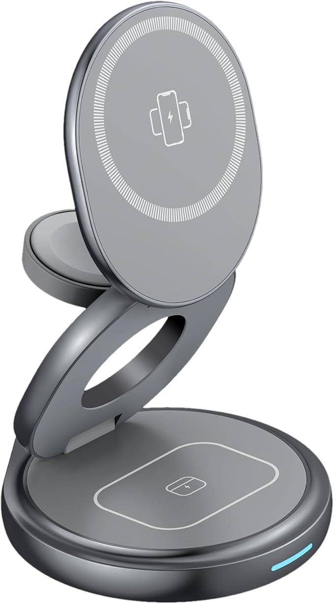 Magnetic Phone Charger - Charging Tool With 360 Degree Rotation - Travel Stand For Charging | For All Devices Watches Headphones Home Indoor Travel Family
