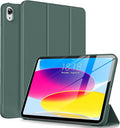 KENKE for iPad A16 11th Generation Case (11 Inch 2025 Release) iPad 10th Generation Case 10.9 Inch 2022 Without Pencil Holder Slim Trifold Stand Protective Cover with Soft TPU Back Dark Green