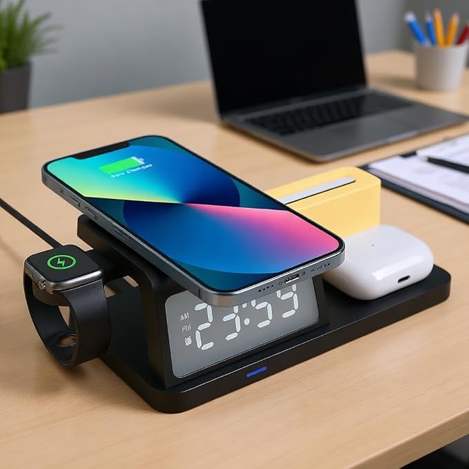 Wireless Charger Alarm Clock Ht309 Black
