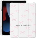 Cute Kawaii Pink Bow for iPad 5th/6th Generation Case with Pencil Holder Auto Sleep/Wake Leather Soft TPU Back Cover for iPad 9.7 Inch