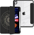 Batianda Hybrid Case for iPad Air 2022 (5th Generation M1 Chip) / iPad Air 4th 2020 10.9 inch [Built-in Pencil Holder] Shockproof Cover with Clear Back Shell TPU BumperMoon Phases