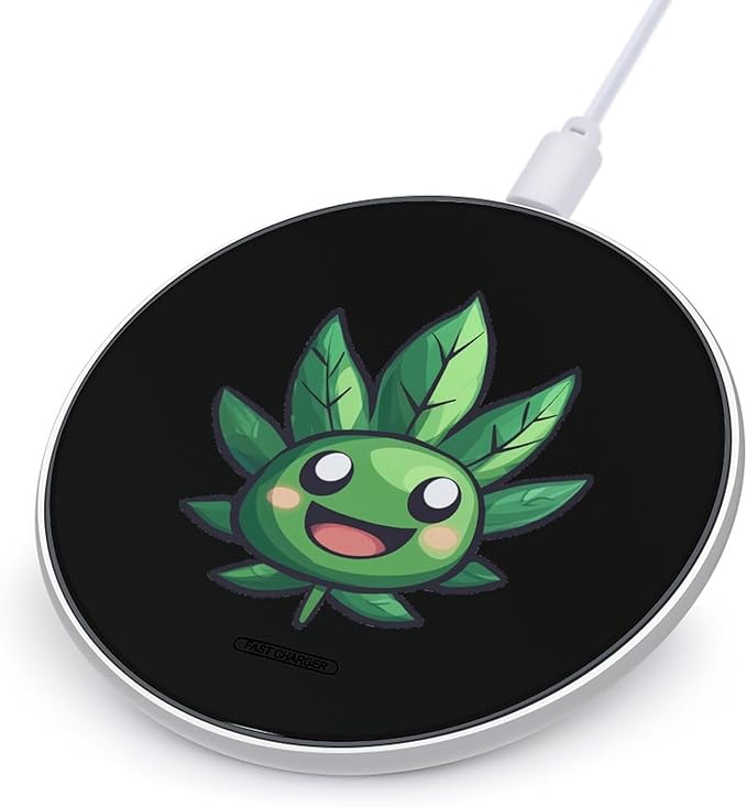 Pot Weed Leaf Wireless Charger Anti-Slip Wireless Charging Pad Slim Charger Mat for Men Women