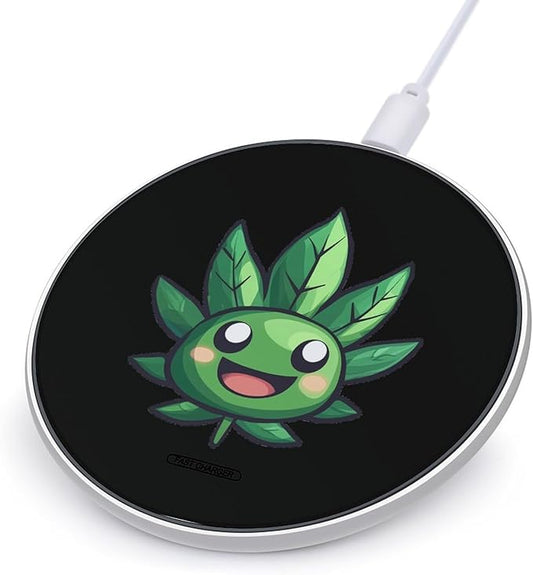 Pot Weed Leaf Wireless Charger Anti-Slip Wireless Charging Pad Slim Charger Mat for Men Women