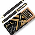 Gel Ink Rollerball Stylus Pen - 18 Pack0.38mm Gel Pen Extra Fine Point2 in 1 Capacitive Stylus PenBlack InkWriting Smoothly for OfficeBusinessGiftMetal Gold Clip