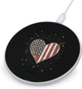 US Flag Heart Wireless Charger Anti-Slip Wireless Charging Pad Slim Charger Mat for Men Women