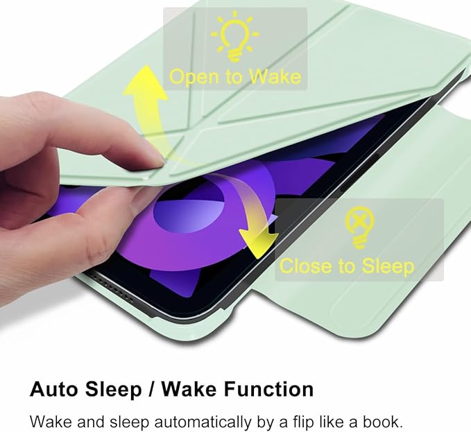 for iPad Air 11 Inch Case M4/M3/M2(2026&amp2025&amp2024)Slim Powerful Magnetic iPad Air 5/4th Case 10.9 Inch4 Standibg AnglesVertical Stand Coverwith Auto Wake/Sleep and with Pencil Holder - Gree