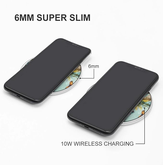 Sloth On A Tree Tropical Butterfly Phone Charger Magnetic Charging Pad Anti-Slip with USB Cable