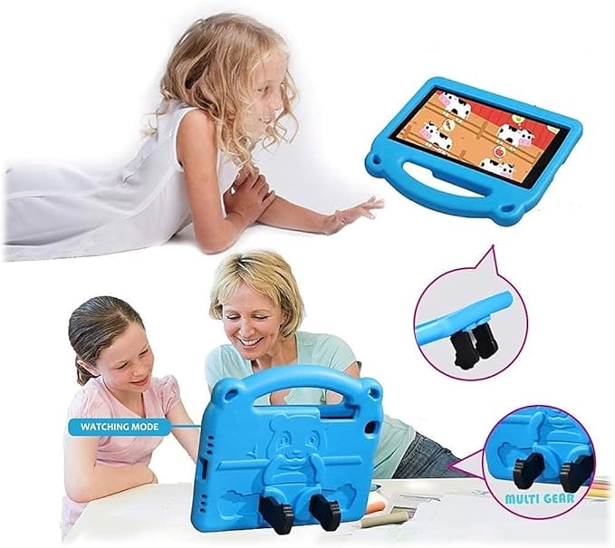 SaharaCase Teddy Bear KidProof Case for Samsung Galaxy Tab A8 10.5 Inch (2021) [Shockproof Bumper] Rugged Child Protection Antislip Integrated Kickstand (Blue)