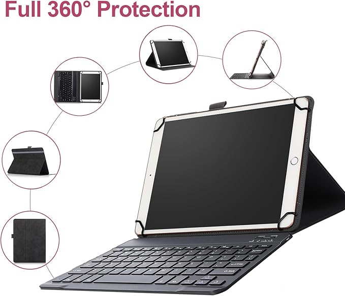 Neezee for 9-11” Blackview Tab 11 WiFi/UEMXDOX K106A Tablet Case with Keyboard – Slim 2-in-1 Folio Cover (Navy Blue Blackview Tab 11 WiFi/UEMXDOX K106A/)