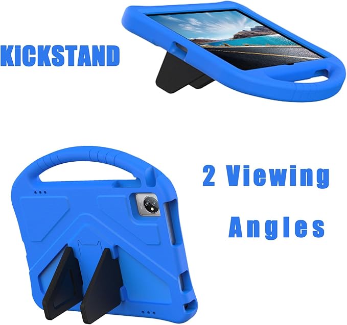 Kids Universal Case for Blackview Tab 8 WiFi 10.1 inch 2023 EVA Foam Stand Handle Cover for Blackview Tab 7 WiFi/OSCAL Pad 60/ DragonTouch Notepad 102/ Teclast P40HD 10.1 Tablets - Blue