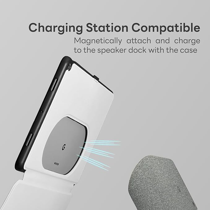 Penoval Google Pixel Tablet Case 11 inch (2023) Silicone Cover Case Adjustable Viewing Angle Easy Carry-on Protective Cover Compatible with Charging Speaker Dock (Grey)