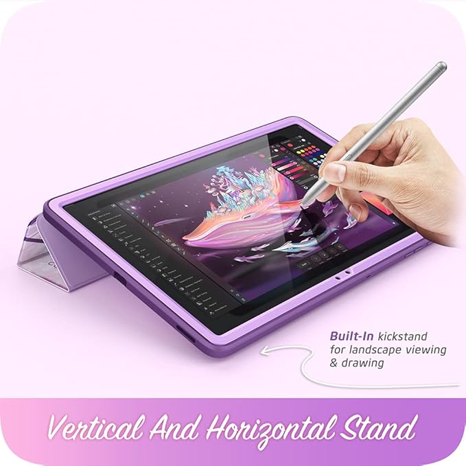 i-Blason Cosmo Case for Samsung Galaxy Tab S7 FE 12.4 2021 Release Case Full-Body Trifold with Built-in Screen Protector Protective Smart Cover with Auto Sleep/Wake &amp Pencil Holder (Ameth)