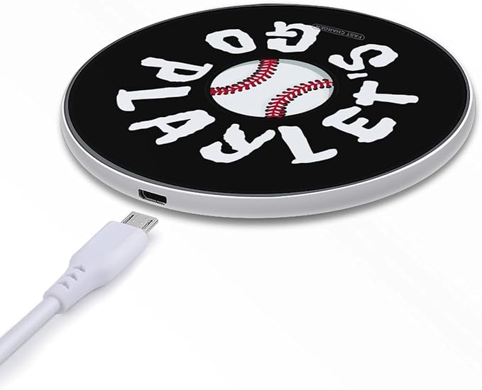 Let's Go Play Baseball Fast Portable Charger 10W Funny Graphic Phone Charging Pad with USB Cable