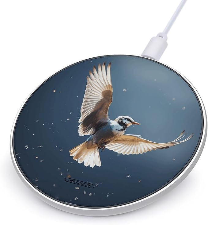 Bird Migration Wireless Charger Fast Wireless Charging Pad with USB Cable 10W Anti-Slip Magnetic Wireless Charger Portable Slim Charger Puck Travel Charging Station