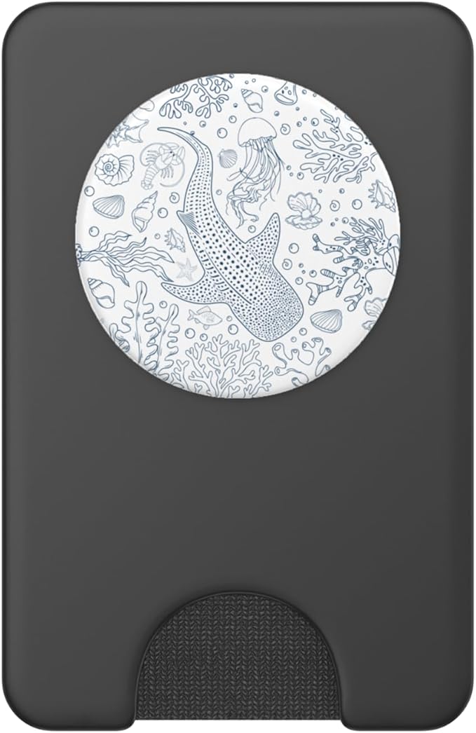 Blue Whale Shark Ocean Sea Lover PopSockets PopWallet for MagSafe