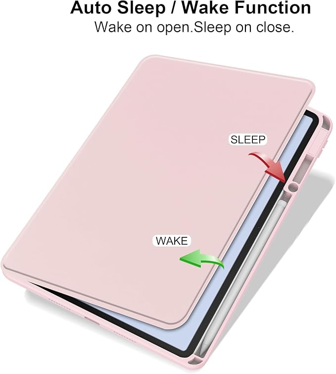 Rotating Case for Huawei MatePad SE 11 inch 2024 with Pencil Holder360 Degree Rotation Protective Stand Smart Tablet Slim Hard Shell Folio Cover Clear Back Auto Wake/Sleep (Pink)