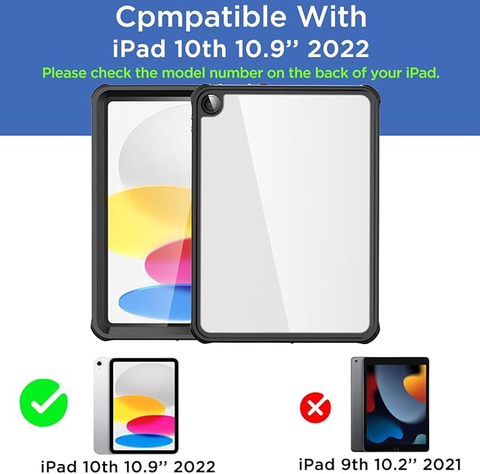 AICase for Waterproof iPad (A16) 11th Generation 11 Inch 2025 iPad 10th Generation Case 10.9 2022[Built-in Screen Protector&ampStand] [IP68 Waterproof] Full Body Rugged Shockproof Protective Cover