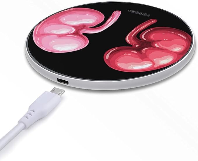 Two Kidney Phone Charger Magnetic Charging Pad Anti-Slip with USB Cable