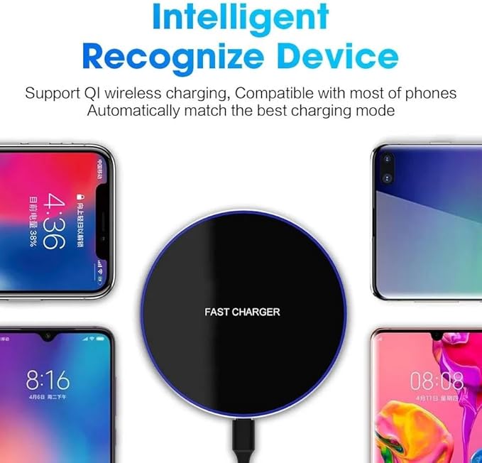 30W Fast Wireless Charger/Charging Pad Compatible with iPhone 14/14 Plus/14 Pro/14 Pro Max/13/13 Mini/SE 2022/12/11/X/8 Samsung Galaxy S23/S23 Ultra/S22/S22+/S21/S20/S10 (White)
