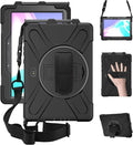 DreamerX for Samsung Galaxy Tab Active5 Pro 2025/Active 4 PRO/Active PRO 10.1 Case Heavy Duty Rugged Shockproof Drop Protection Cover with 360 Rotating Stand Handle Hand Strap Shoulder Strap Black
