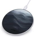 Deep Black Waves Wireless Charger Fast Wireless Charging Pad with USB Cable 10W Anti-Slip Magnetic Wireless Charger Portable Slim Charger Puck Travel Charging Station