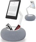 Upgraded Magnetic Kindle Holder for Bed Dual-Axis 360° Adjustable Pillow Stand with Bowl &amp Suction Cup Base Compatible with 3.5–7 Kindle E-Reader iPhone &amp Android PhonesGray