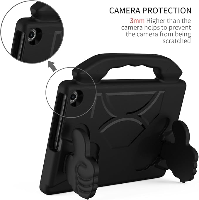 for Amazon Fire Max 11 Kids Tablet Case EVA Material Light Weight Shockproof Rugged Heavy Duty Thumb Kickstand Kids Case for Amazon Fire Max 11 (2023) (Black)