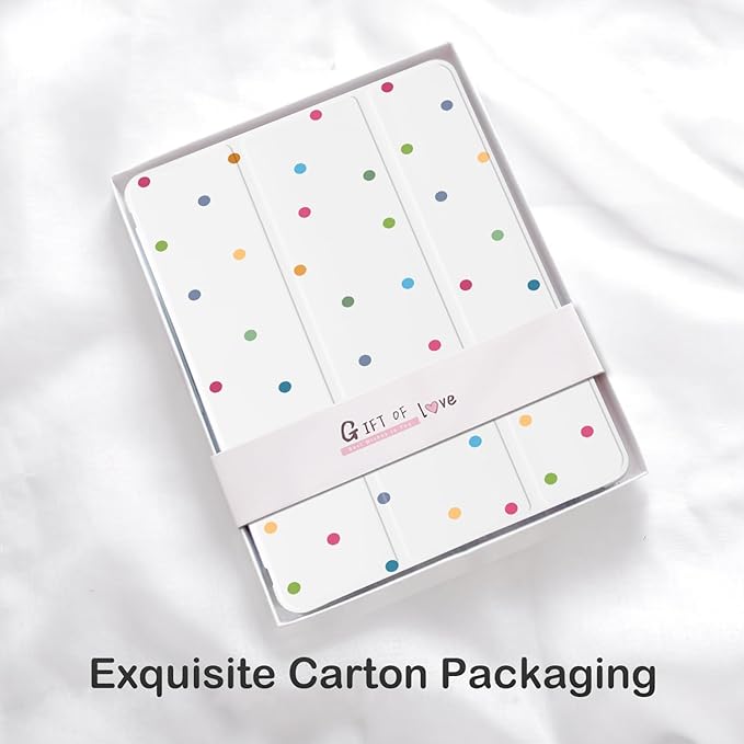 Cute Kawaii Polka Dot for iPad Pro 13 Inch Case (M5/M4) 2025/2024 with Pencil Holder Auto Sleep/Wake White Leather Soft TPU Back Cover