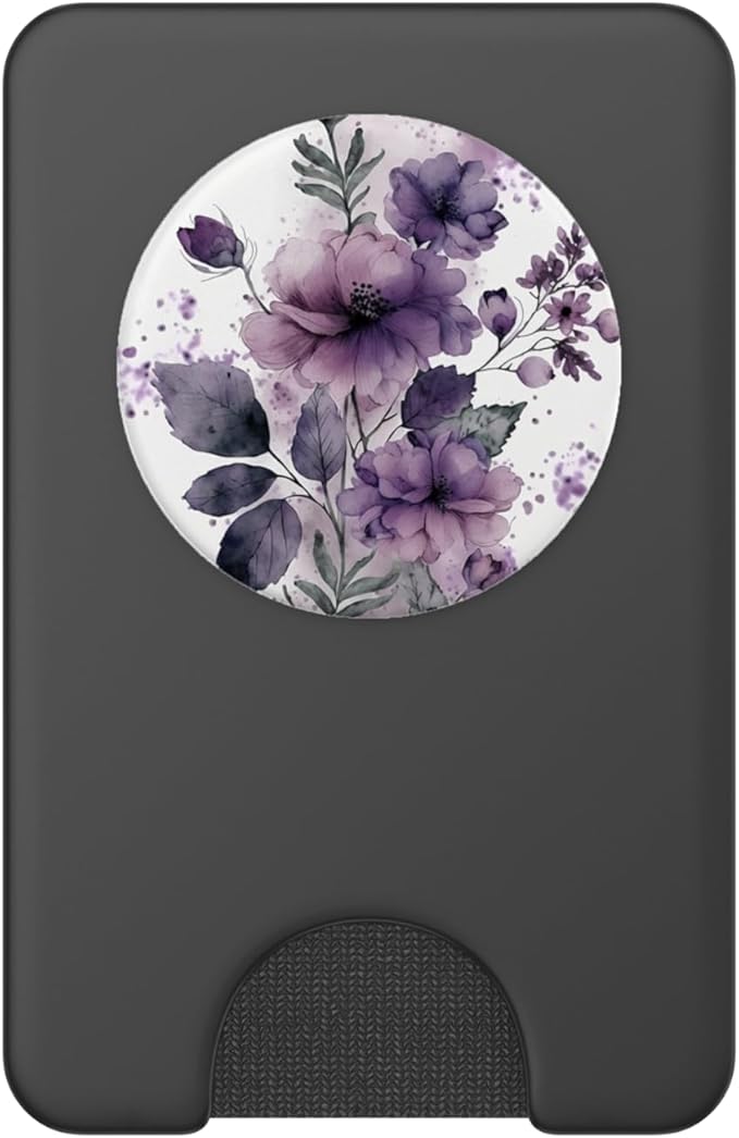 Purple Lavender Blossom Leaves Flower Floral Girly PopSockets PopWallet for MagSafe