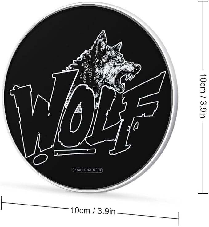 Wolf with Fangs Phone Charger Magnetic Charging Pad Anti-Slip with USB Cable