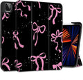 DONGKE Case for 2022/2021/2020/2018 iPad Pro 11 inch Gen 4/3/2/1 - Slim Protective Case - Built in Pencil Holder Support Charging - Trifold Stand &amp Sleep/Wake Cover - Bows &amp Stars