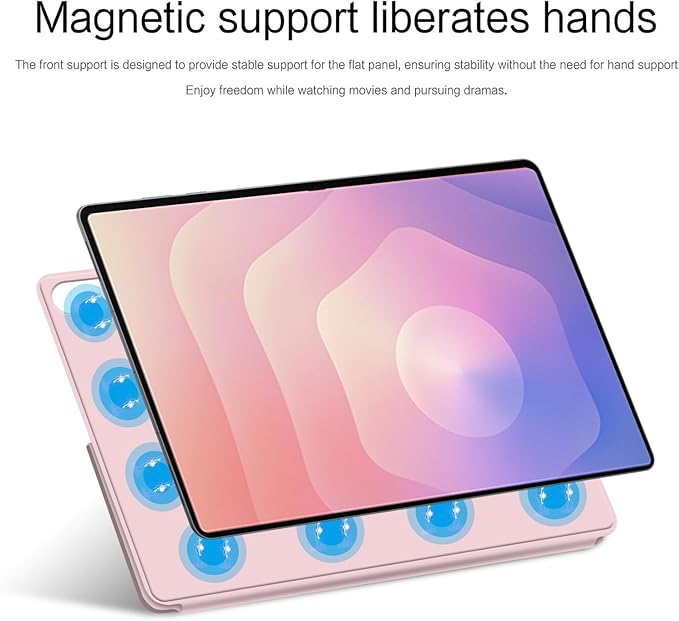 for Samsung Galaxy Tab S11 Case 11 inch Magnetic Attachment | Auto Wake/Sleep | Multi-Viewing Angles | Slim Light Shell Cover | Compatible with Samsung Galaxy Tab S11 | Pink