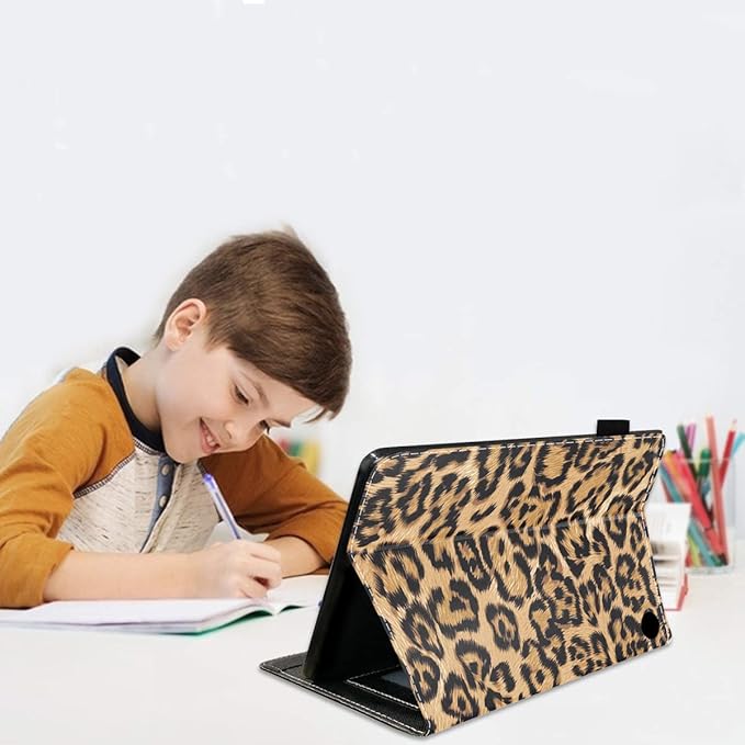 Case for All-New Kindle Fire HD 8/Fire HD 8 Plus Tablet (12th/10th Generation 2022/2020 Release) - PU Leather Stand Flip Cover with Card Slot &amp Pencil Holder Leopard Print