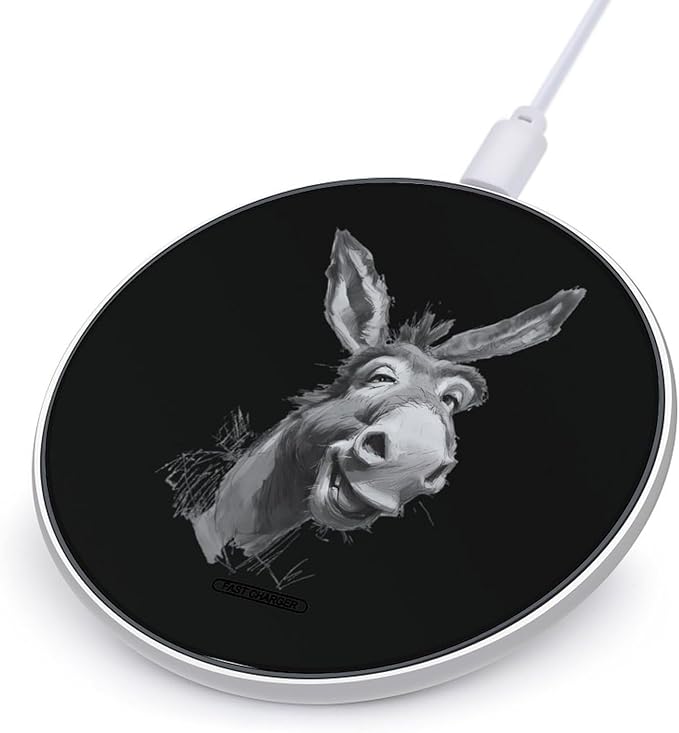 Mocking Donkey Fast Portable Charger 10W Funny Graphic Phone Charging Pad with USB Cable