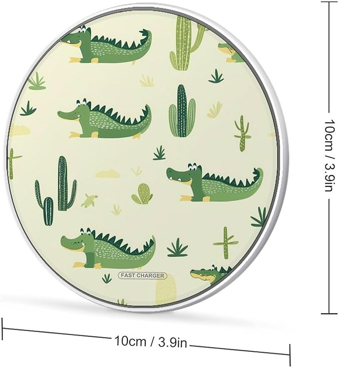 Alligators Cactus Phone Charger Magnetic Charging Pad Anti-Slip with USB Cable