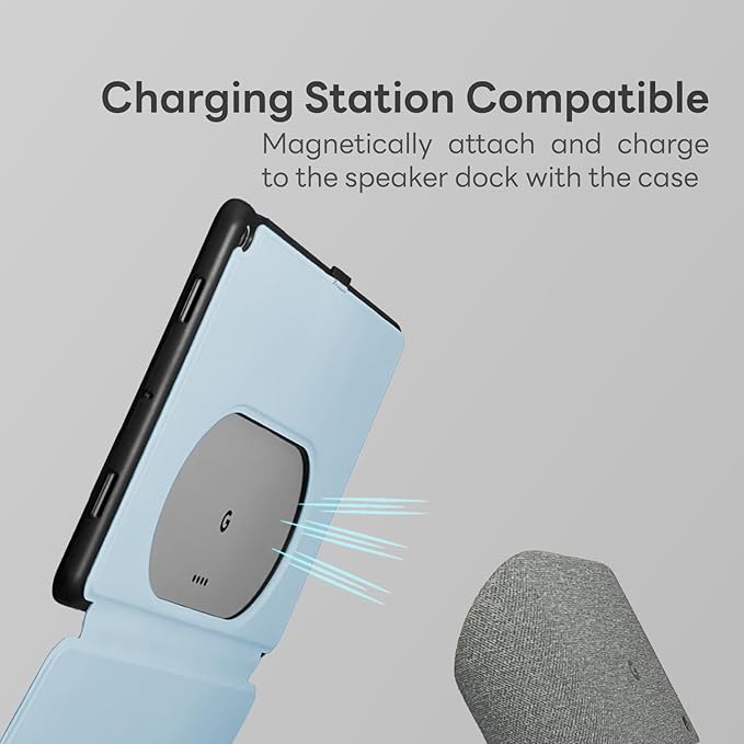 Penoval Google Pixel Tablet Case 11 inch (2023) Silicone Cover Case Adjustable Viewing Angle Easy Carry-on Protective Cover Compatible with Charging Speaker Dock (Blue)