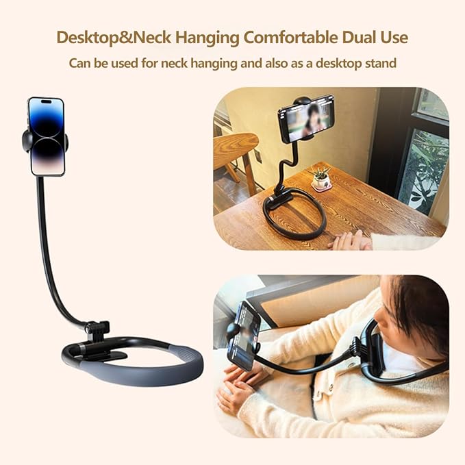 Chapter Seven Neck Phone Holder for RecordingUpgrade Gooseneck Cell Phone StandFlexible Lazy Bracket DIY 360 Degree Free Rotating for Multiple Functions