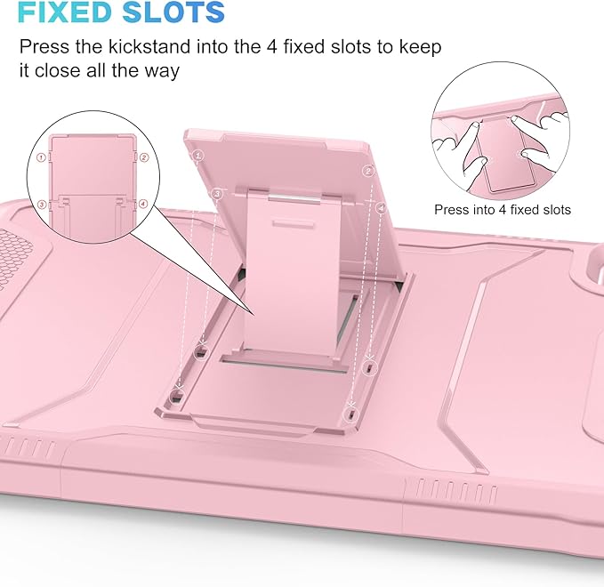 Soke Case for iPad Pro 11 Inch (M5) 2025/ (M4) 2024 with Built-in Screen Protector &amp Kickstand Rugged Full Body Heavy Duty Protective Cover with Pencil Holder - Pink