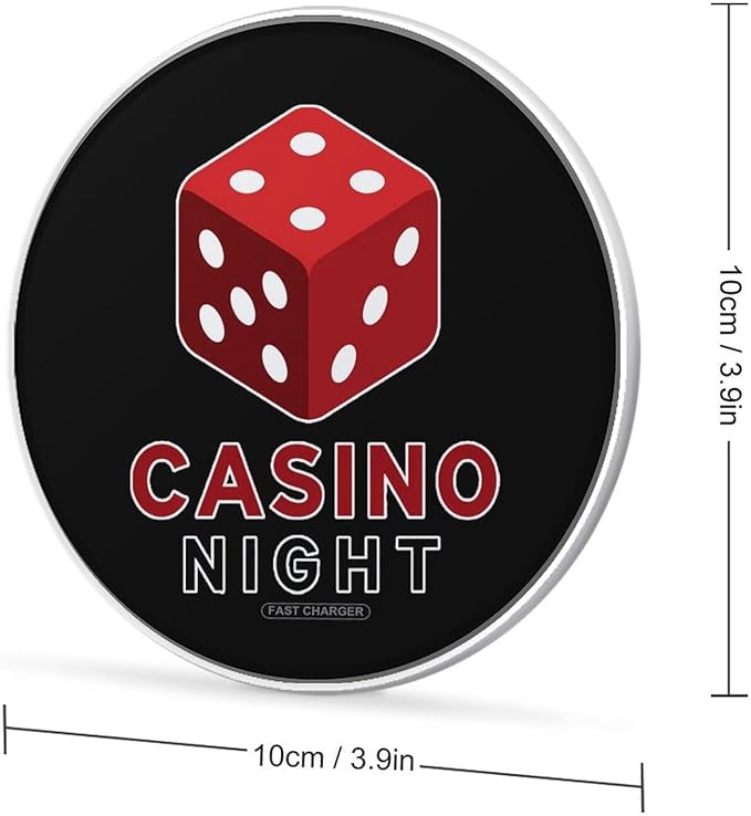 Casino Night Dice Fast Portable Charger 10W Funny Graphic Phone Charging Pad with USB Cable