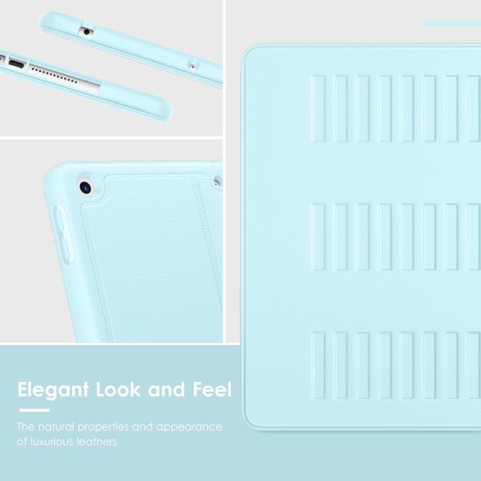 VIKESI Case for iPad 9th / 8th / 7th Generation 10.2 inch (2021/2020/2019 Released)Multiple Angles Magnetic Stand CoverShockproof BackPencil Holderand Auto Sleep/WakeIce Blue