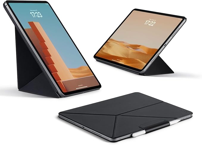 PITAKA iPad Pro 11 Inch Case Compatible with iPad Air M4/M3/M2 11 Inch (4-8th Gen) &amp 2022/2021/2020/2018 iPad Pro 11 (1-4th Gen) Portrait/Landscape Magnetic Case with 4 Standing Angles - Black