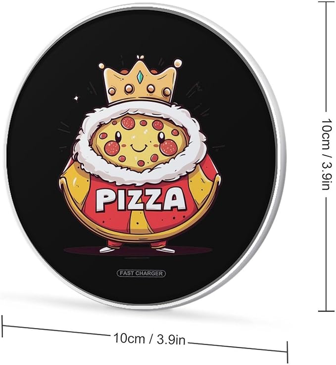 Pizza Italian Food Wireless Charger Anti-Slip Wireless Charging Pad Slim Charger Mat for Men Women