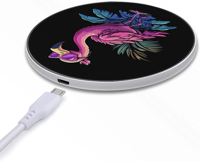 Flamingo Tropical Bird Glasses Wireless Charger Anti-Slip Wireless Charging Pad Slim Charger Mat for Men Women