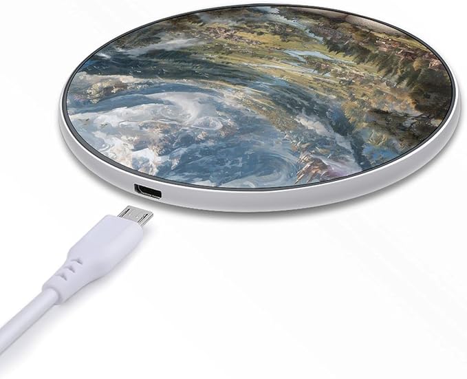 Mythical Landscape Mountains Rivers Fast Portable Charger 10W Funny Graphic Phone Charging Pad with USB Cable