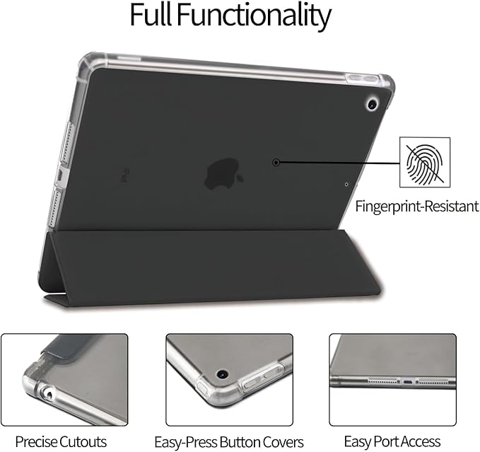 Idocolors Cute Bowknot Pad Case for 10.2 Inch iPad 9th/7th/8th Generation Clear TPU Smart Stand Back Cover with Pencil Holder Auto Wake/Sleep Foldable Shockproof Protective iPad 2021/2020/2019 Case