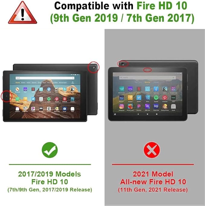 Case for Amazon Fire HD 10 Tablet (7th / 9th Generation 2017/2019 Release) Slim Folding Stand Cover with Auto Wake/Sleep for Fire HD 10 Purple Dragon Baby