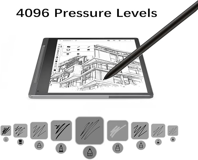 Black Smart Paper Pen for Lenovo Smart Paper Smart Paper Stylus Pen 4096 Pressure Levels Smart Paper Digital Pen Replacement + 5 Tips/Nibs