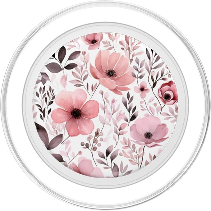 Pink Floral Flower Bouquet Cute Pattern PopSockets PopGrip for MagSafe