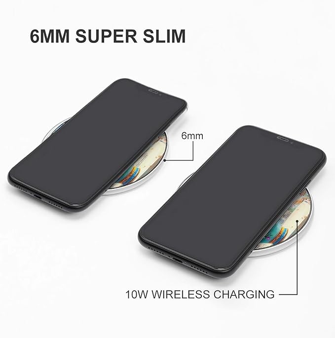 Beach Window Bouquet Wireless Charger Anti-Slip Wireless Charging Pad Slim Charger Mat for Men Women