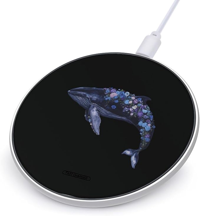 Ocean Whale Wireless Charger Anti-Slip Wireless Charging Pad Slim Charger Mat for Men Women